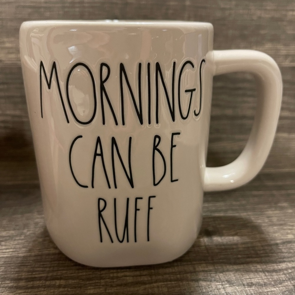 Rae Dunn MORNINGS CAN BE RUFF Mug 🇺🇸